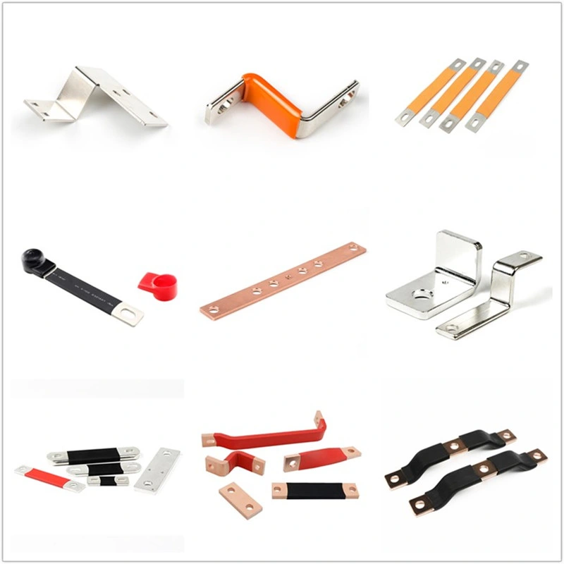 Electric 20A to 4000A Earth Grounding Strap Flexible Copper Braid Wire Connector Tinned Flat Copper Busbar