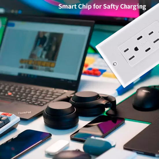 UL 認定 3.6A デュアル USB タイプ C 充電器 125V 15A コンセント